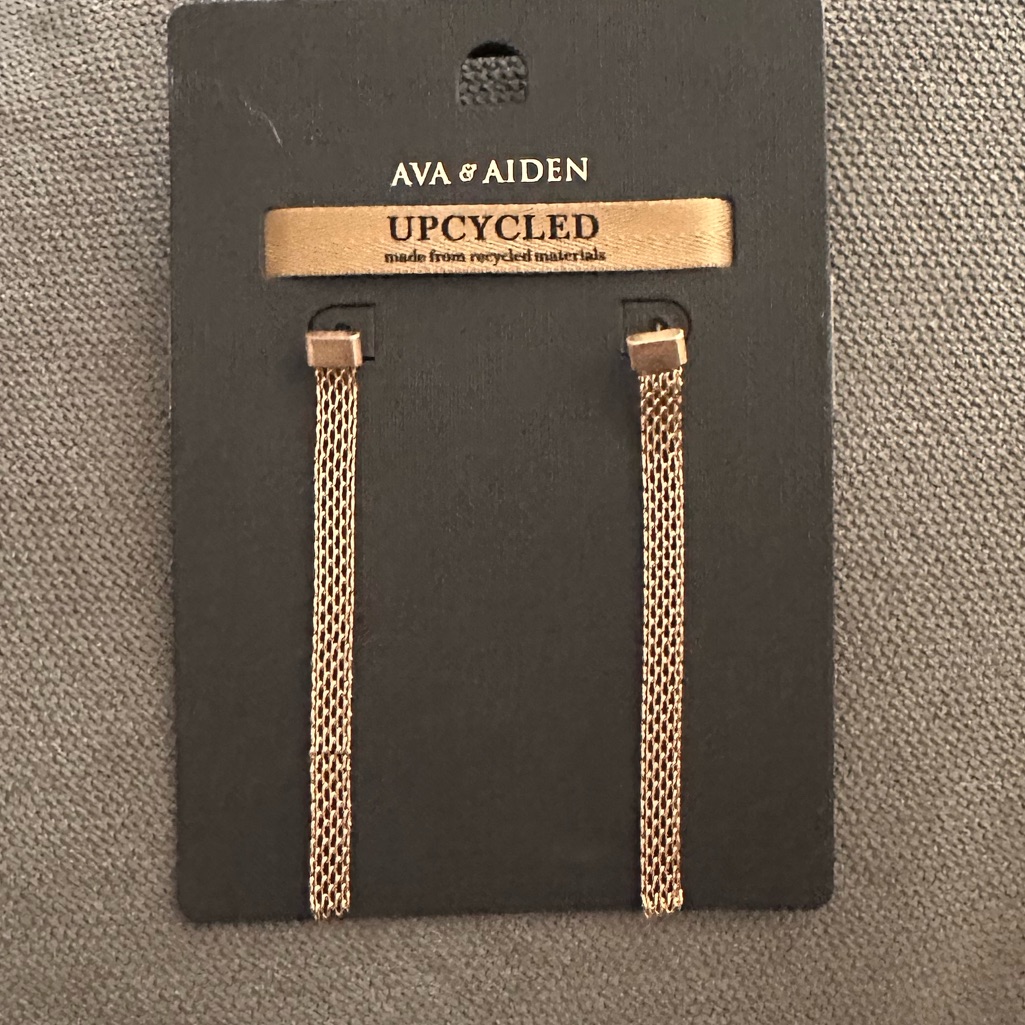 Nwt Ava & Aiden Upcycled Gold-Tone Dangling Earrings